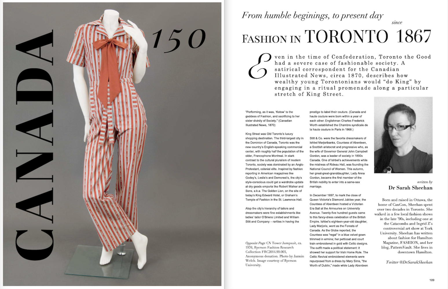 Canada 150 feature by Sarah Sheehan: Fashion in Toronto since 1867, FORWARD magazine
