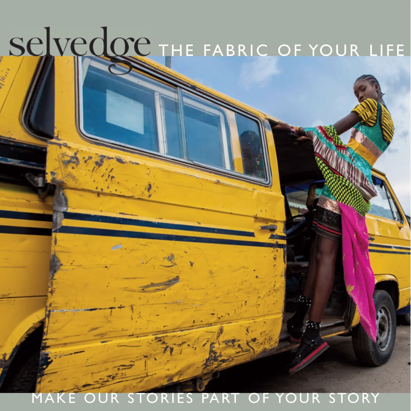 Selvedge cover by photographer Reze Bonna showing model Joy Ossai (IG @joyossai_) in Marianne Fassler (SA, @LeopardFrock) SS18-19